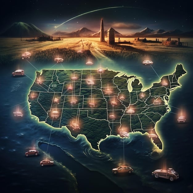 A map of the United States highlighting states with significant incentives and rebates for electric vehicle adoption. Key benefits and amounts are listed for each state.