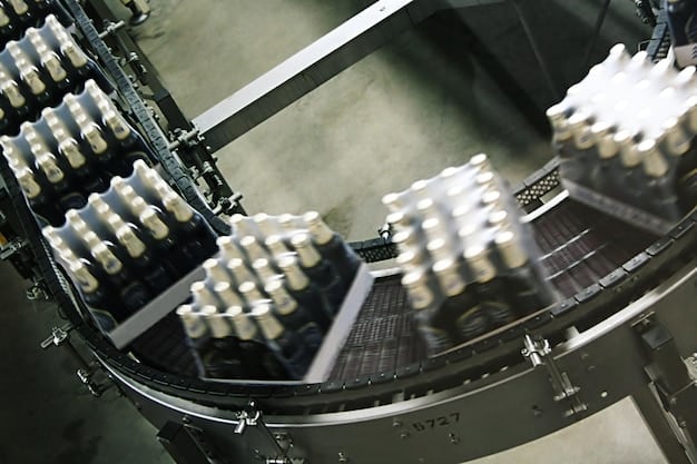 A close-up shot of robotic arms assembling lithium-ion battery cells in a modern factory. The lighting is bright, and the focus is on the precision and automation involved in battery manufacturing.