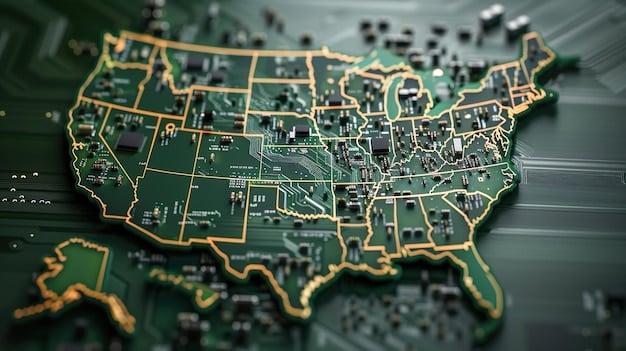 A map of the United States highlighting the locations of new and expanded battery manufacturing facilities, showing the distribution of investment across different states.