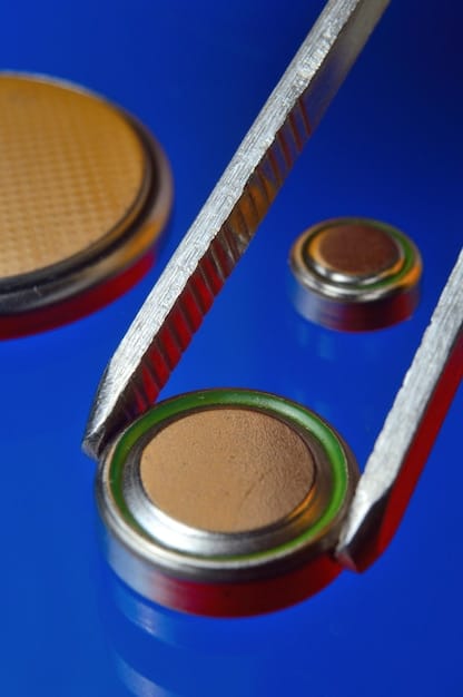 A detailed, close-up view of a lithium-sulfur battery cell, clearly showing the internal components and materials. The image should illustrate the battery's construction and highlight the use of sulfur in the design, emphasizing its potential for high energy density and cost-effectiveness.
