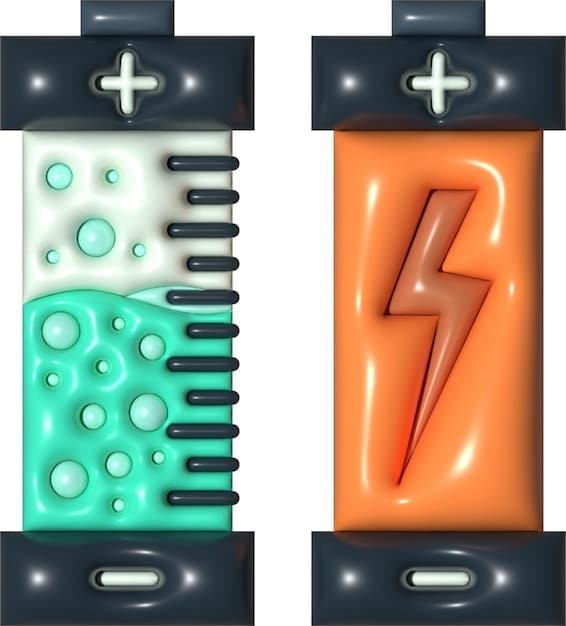 A graphical representation of a battery cell's internal structure, highlighting the anode and cathode materials. The image should illustrate the flow of lithium ions during charging and discharging, emphasizing the role of these materials in enhancing energy density and overall battery performance.
