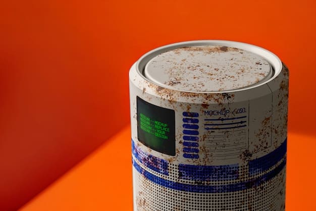 A close-up shot of an IoT sensor attached to the inside of a waste bin, showing its compact design and the data it transmits via a wireless network to a central monitoring system.