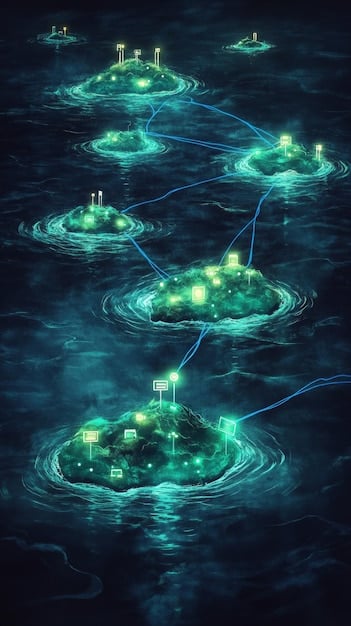 A network of IoT sensors deployed across a water distribution system, accompanied by a data analytics dashboard displaying real-time water usage, pressure, and flow rates, highlighting the data-driven approach to water management