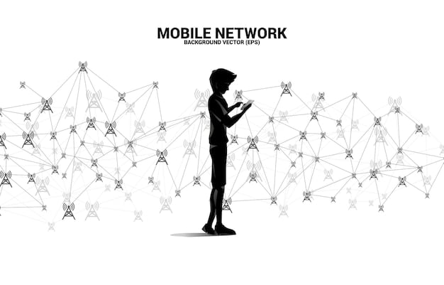 A digital representation of a person's silhouette overlaid with a network of interconnected nodes, symbolizing the individual's data within a smart city network. The image should convey both the connectivity and the potential vulnerability of personal data.
