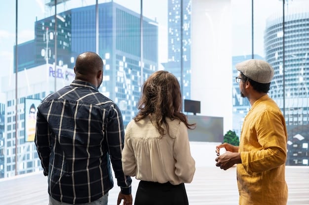 A diverse group of citizens participating in a public forum or workshop, discussing smart city projects and providing feedback to city officials. The image should highlight the importance of community involvement and participatory governance.